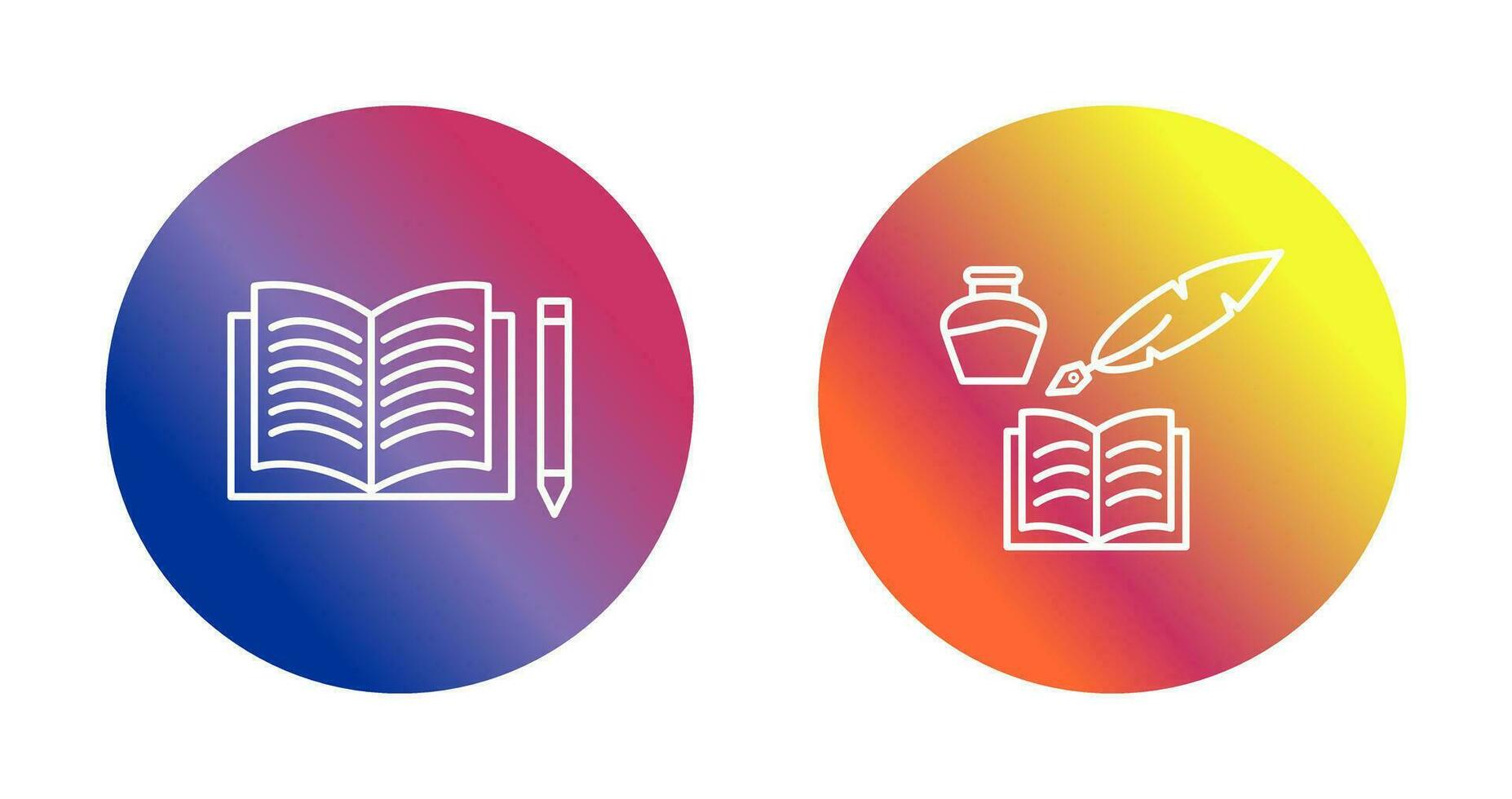 Pencil and Book and Quilland Book Icon vector