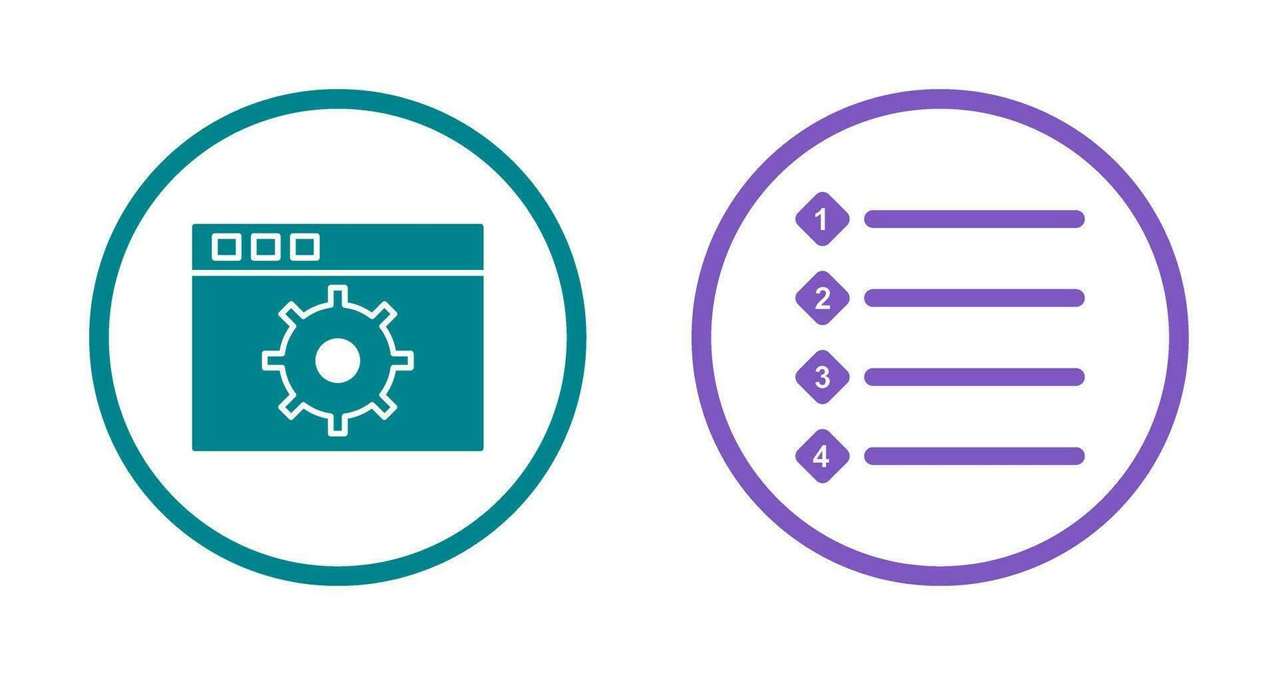 settings and numbered lists Icon vector