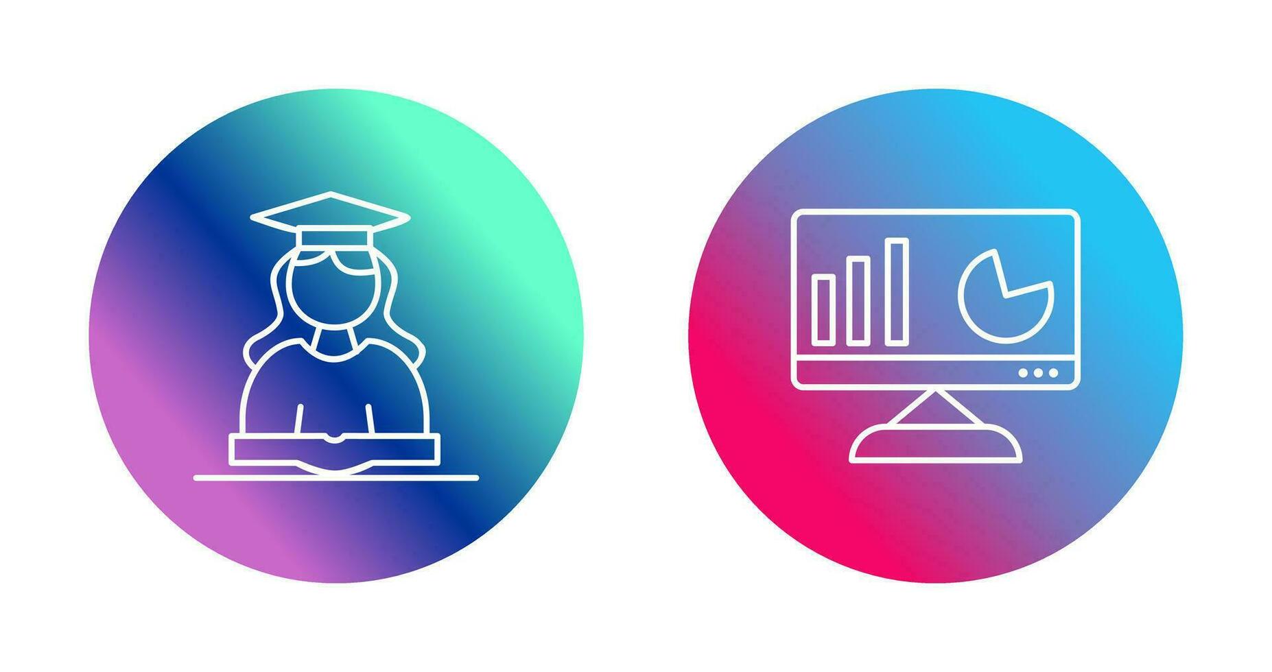 Female Student and Analytics  Icon vector