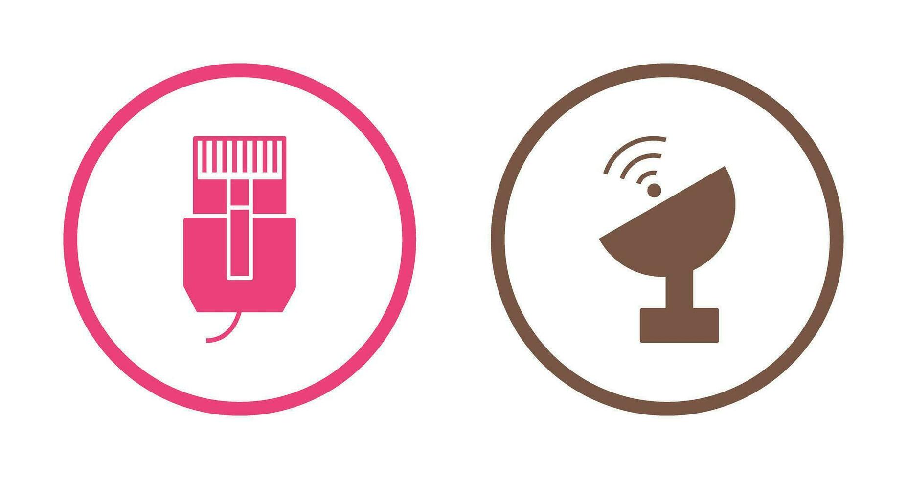internet cable and satellite  Icon vector