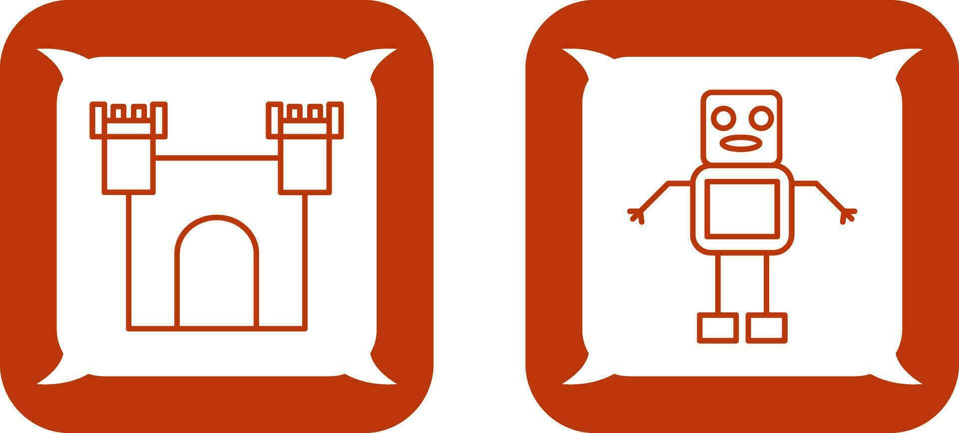 Castle and Robot Icon vector