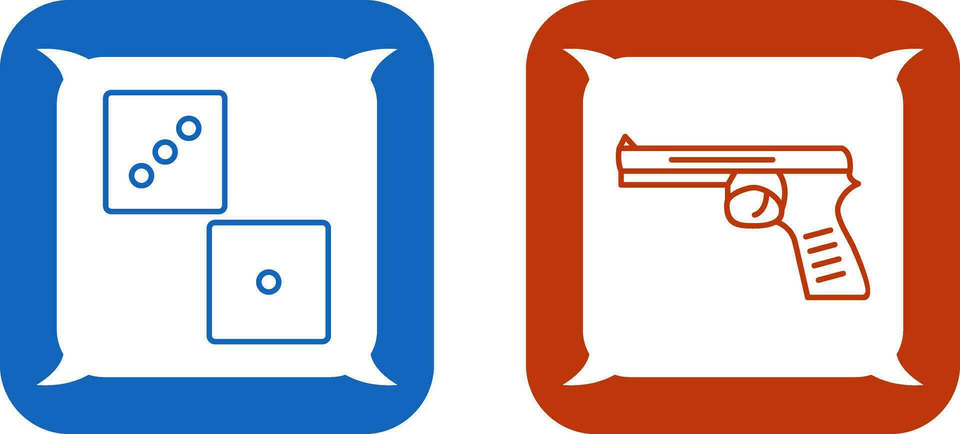 Dice and Pistol Icon vector