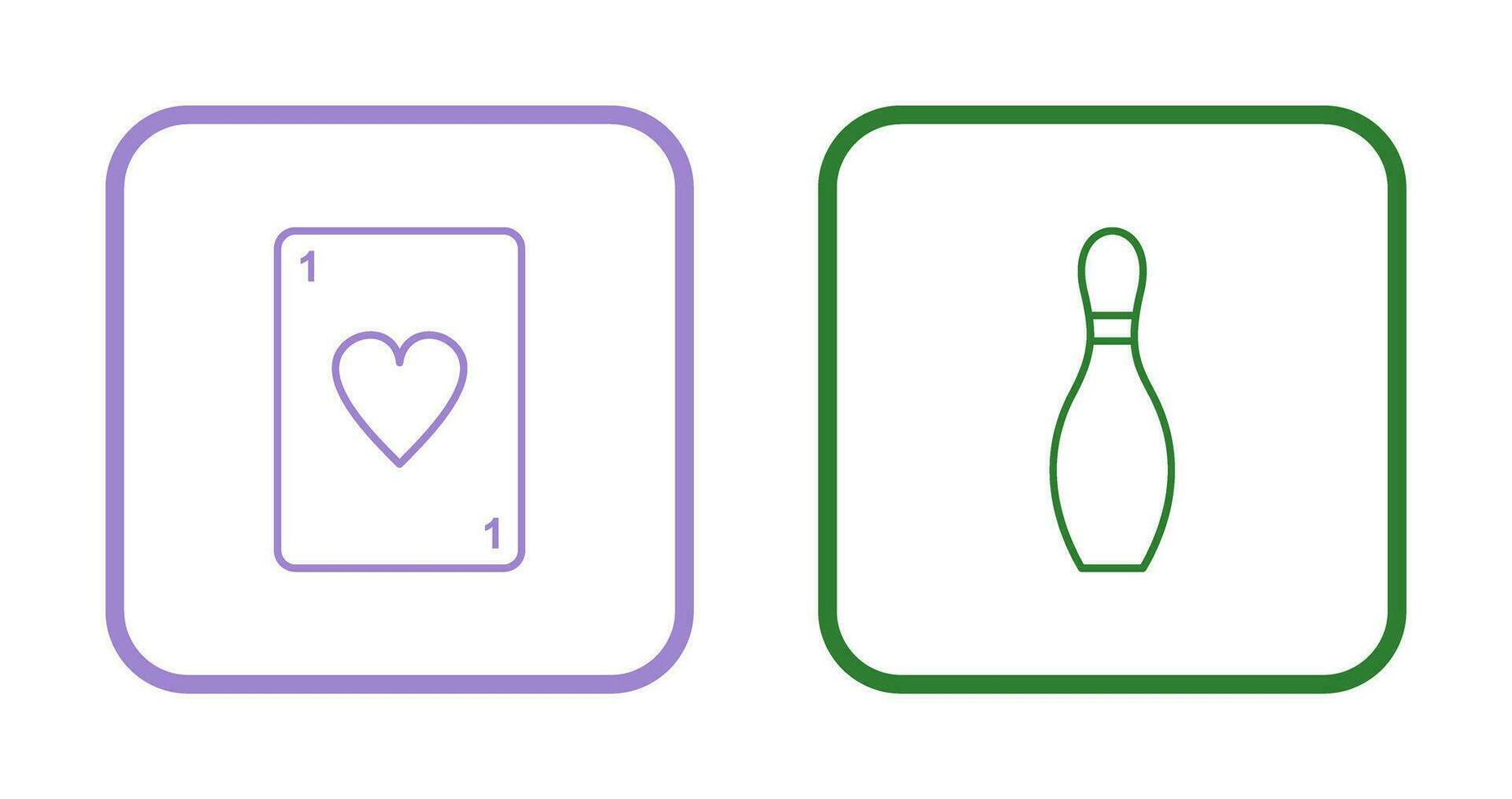 Card and Bowling Pin Icon vector