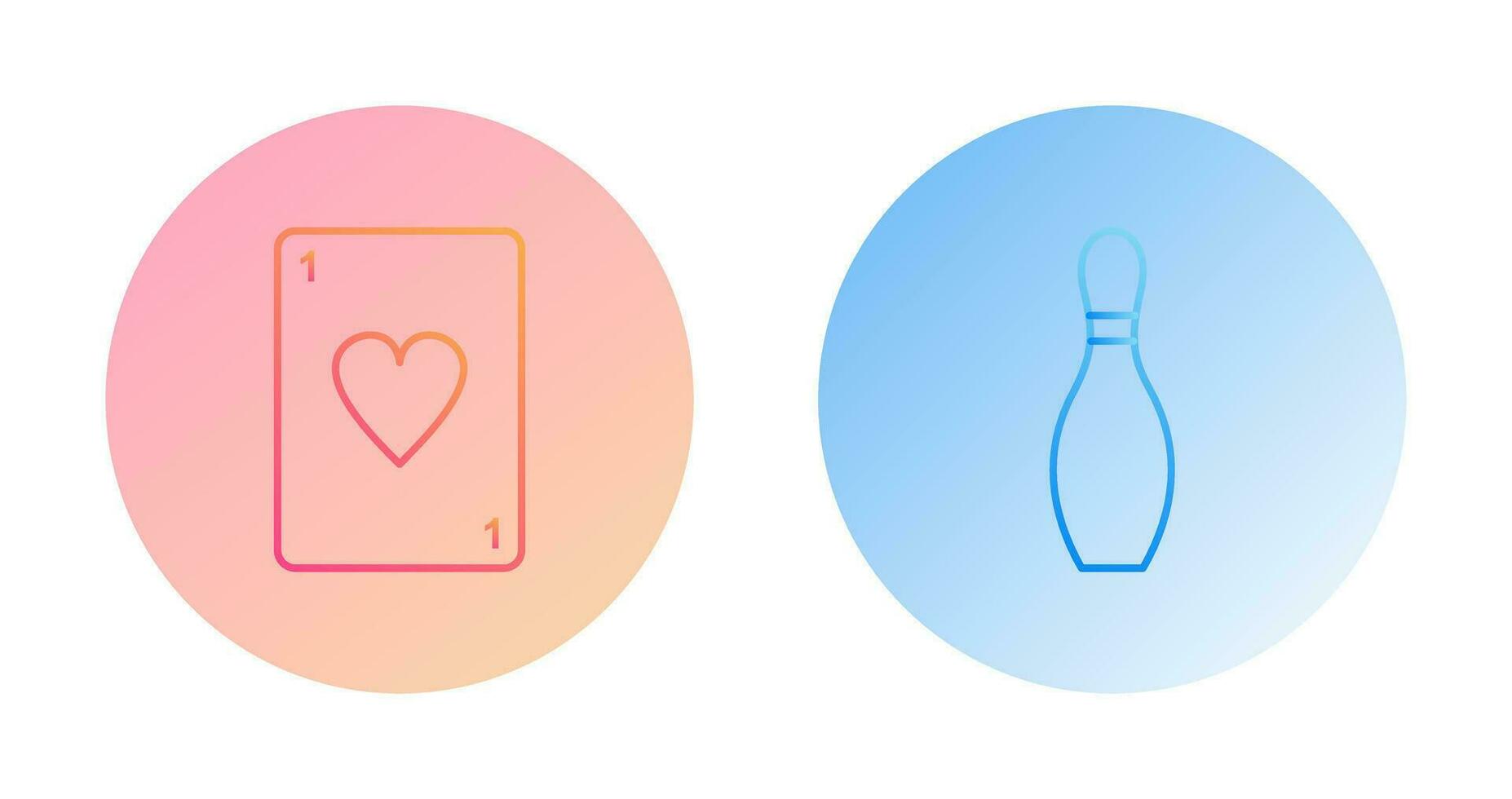 Card and Bowling Pin Icon vector