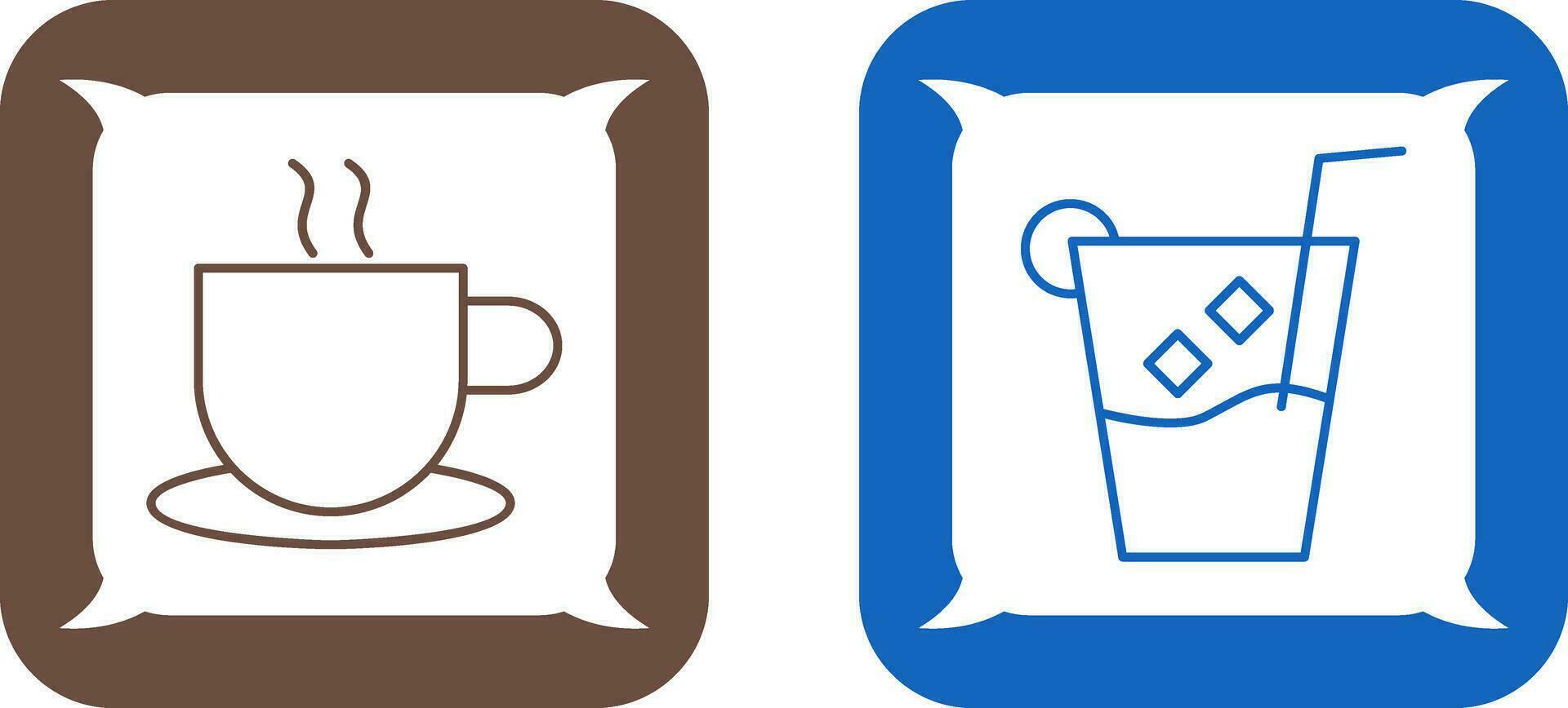 hot coffee and whiskey sour Icon vector