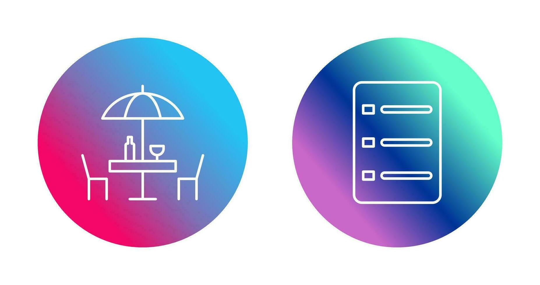 cafe table and menu Icon vector
