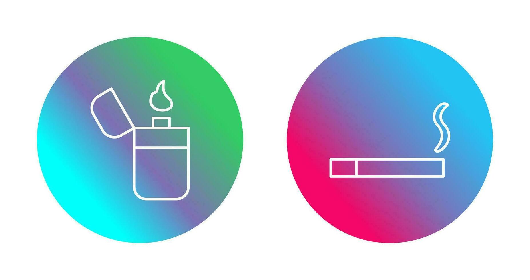 lighter and lit cigarette Icon vector