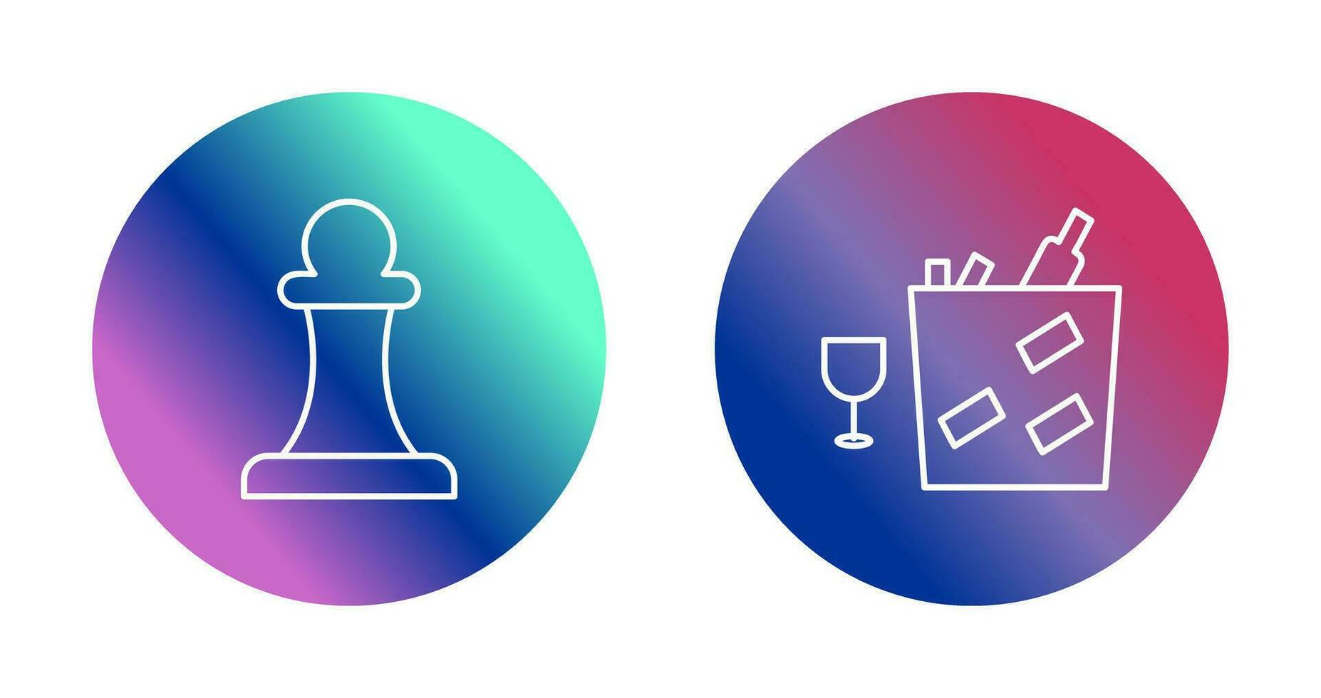 pawn and wine bottle in ice  Icon vector