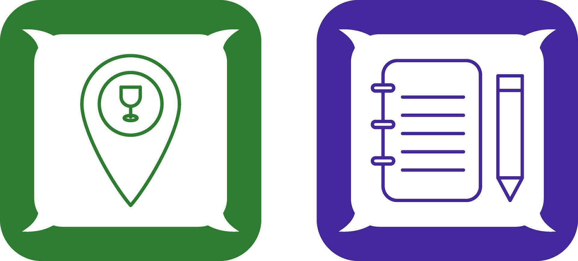 bar location and notepad Icon vector