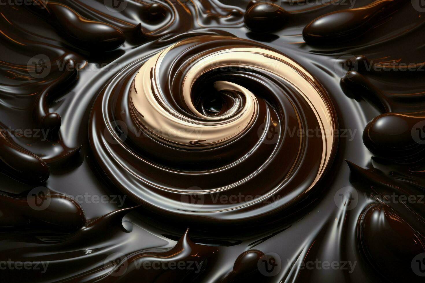 Extravagant Decadent dark chocolate swirl. Generate Ai photo