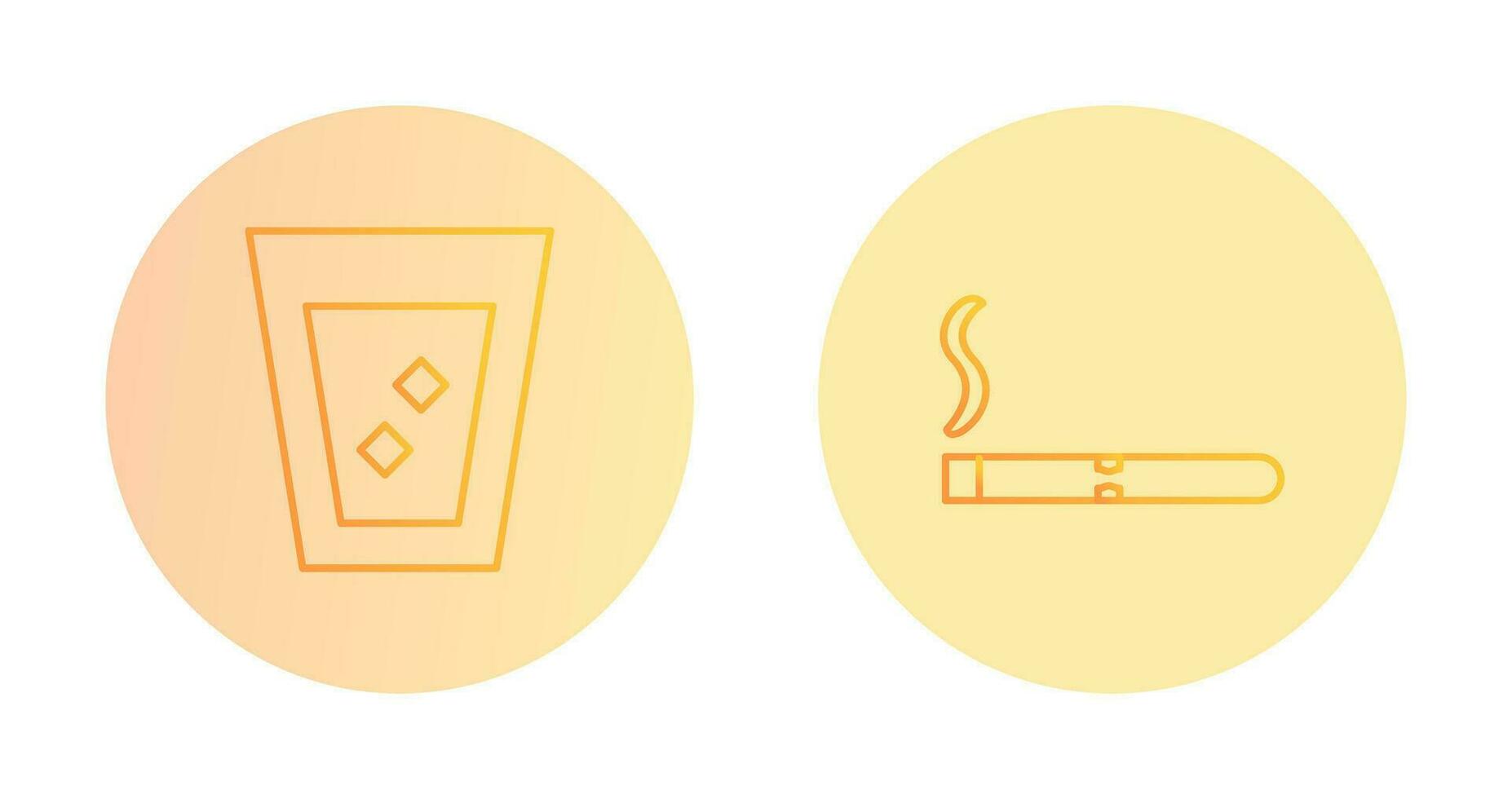 lit cigar and white russian drink  Icon vector