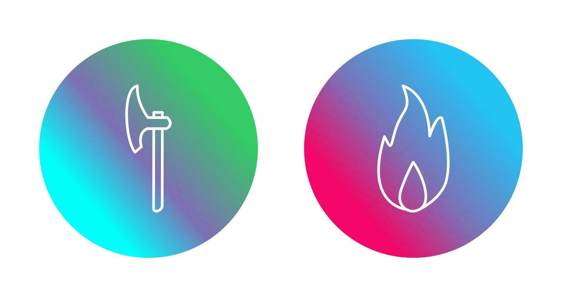 axe and fire  Icon vector