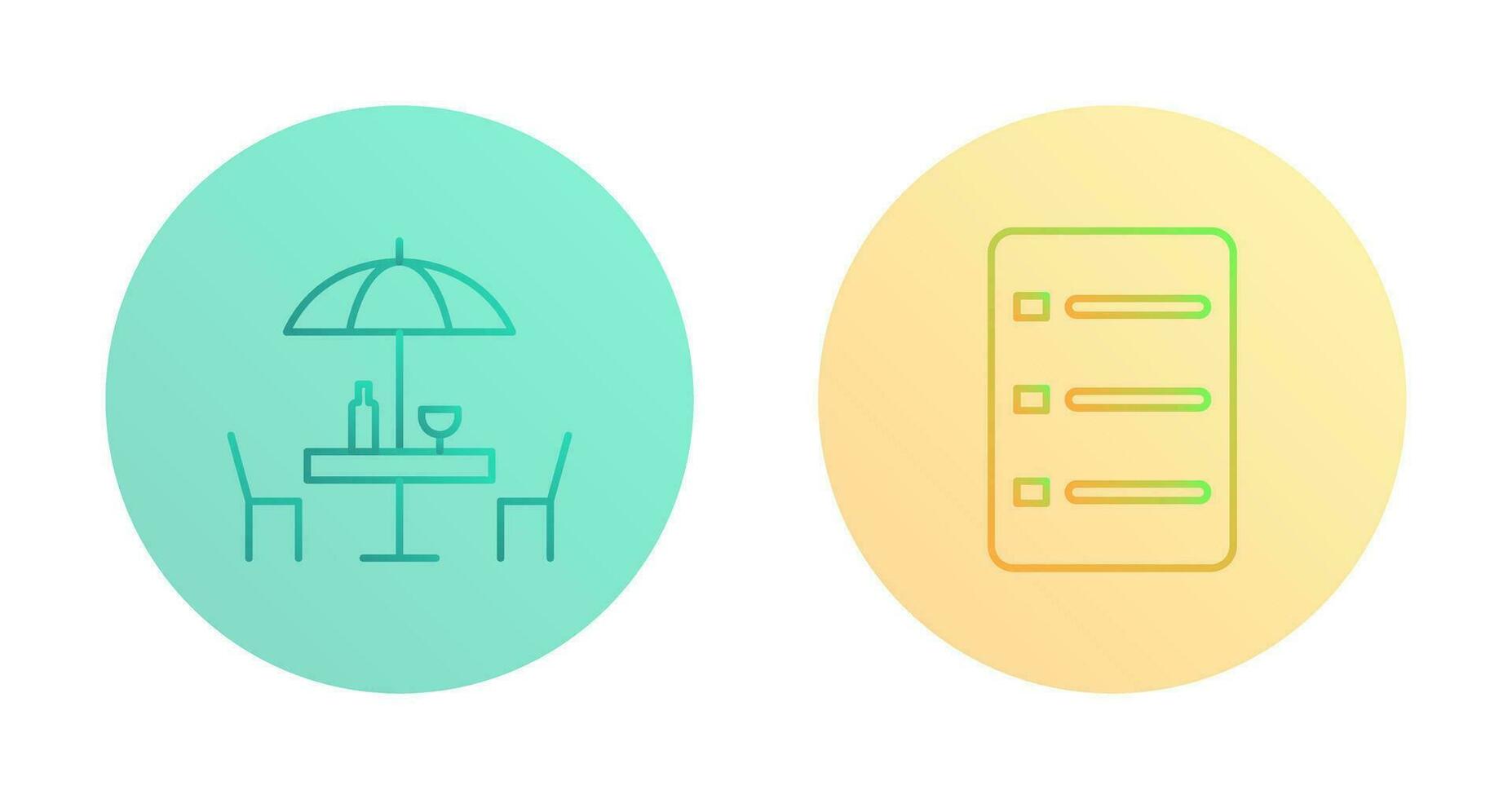 cafe table and menu Icon vector