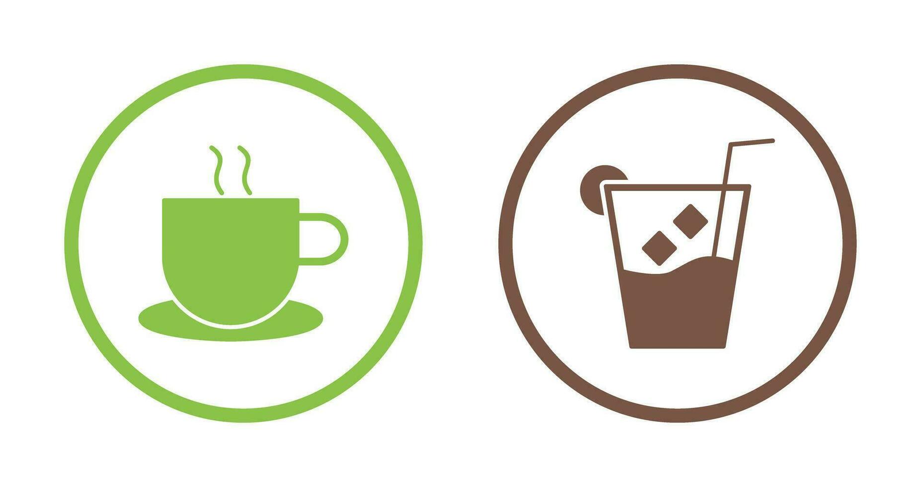 hot coffee and whiskey sour Icon vector