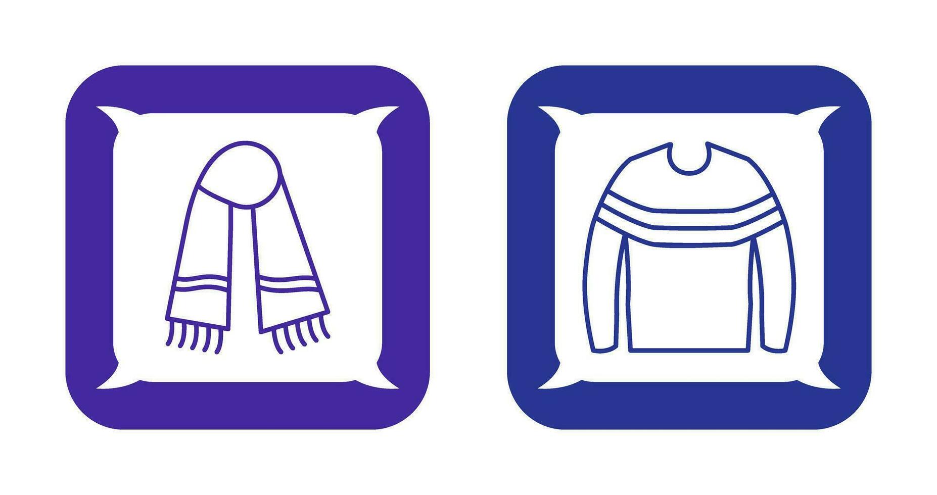 Warm Scarf and garments Icon vector