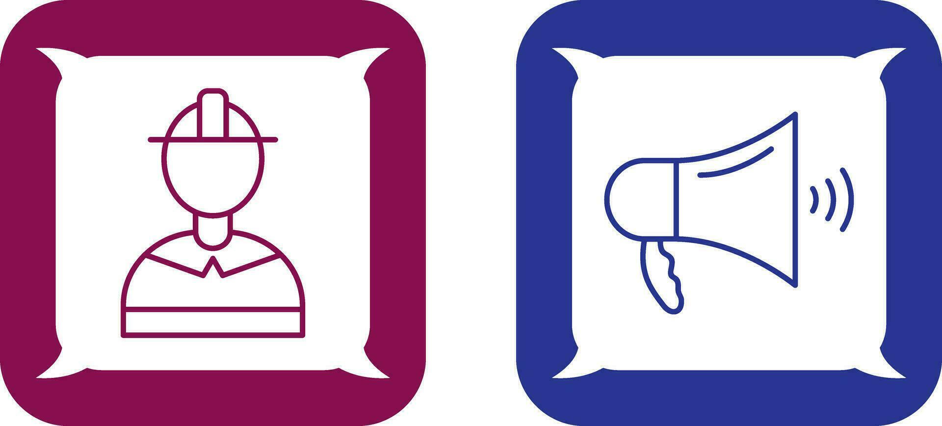 firefighter and megaphone  Icon vector