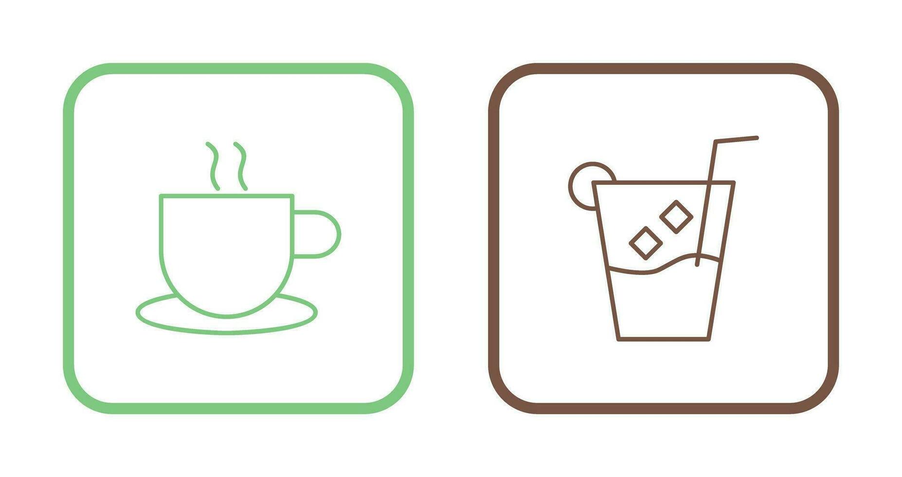 hot coffee and whiskey sour Icon vector