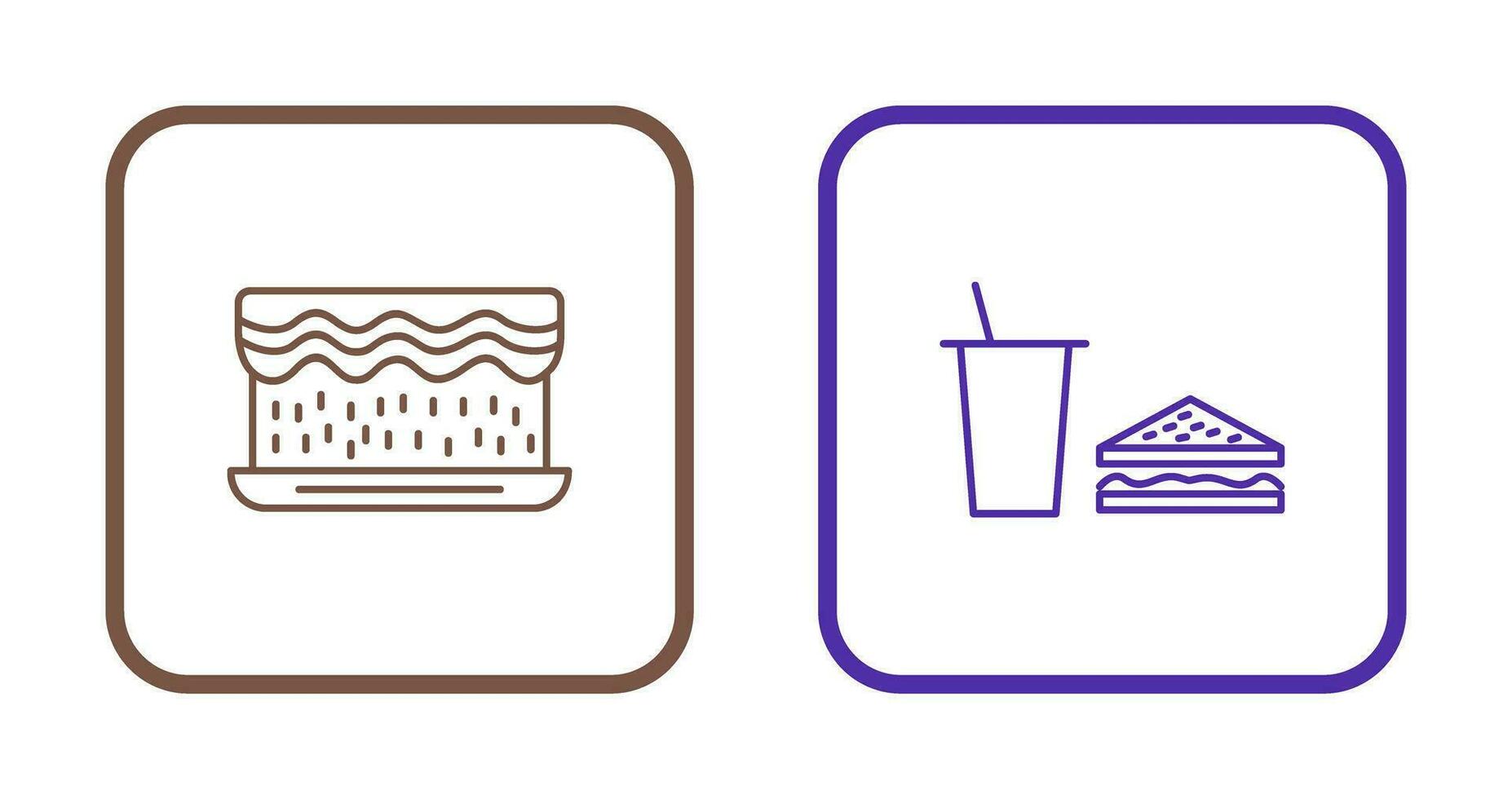cream cake and lunch bistro Icon vector