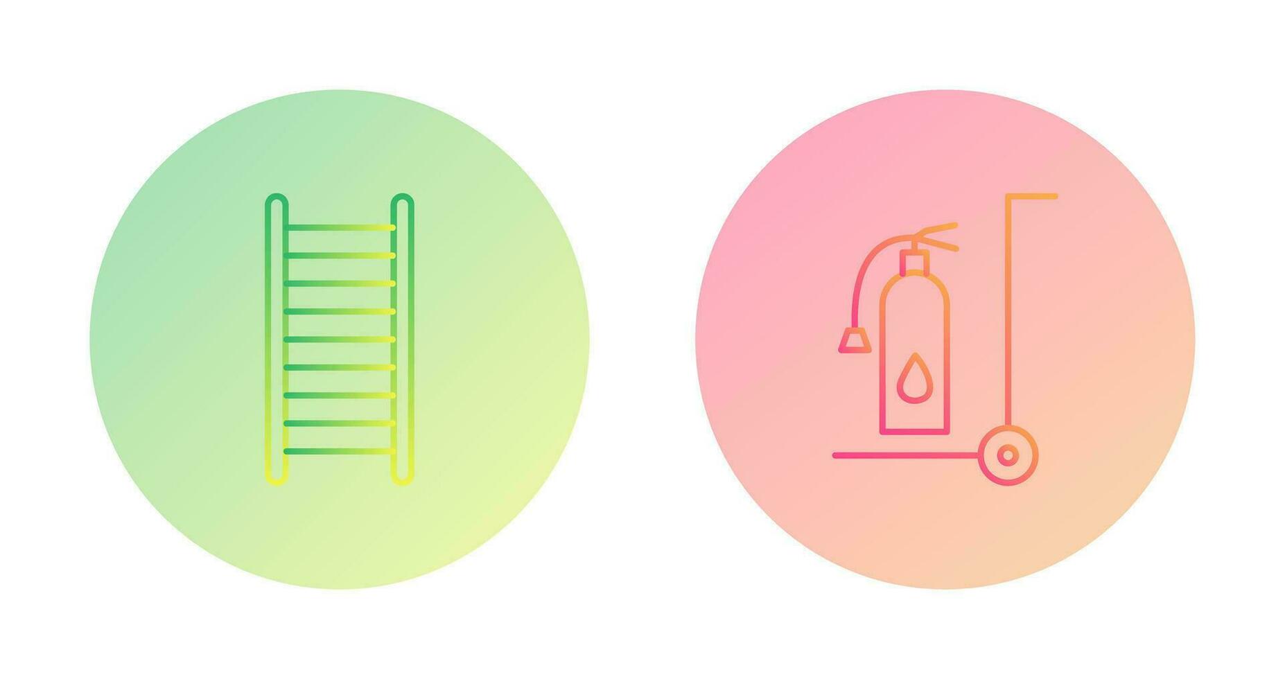 ladders and Moveable extinguisher Icon vector