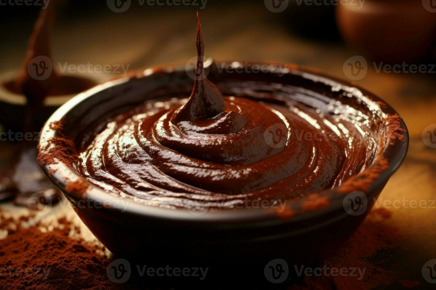 Indulgent Bowl chocolate paste. Generate Ai photo