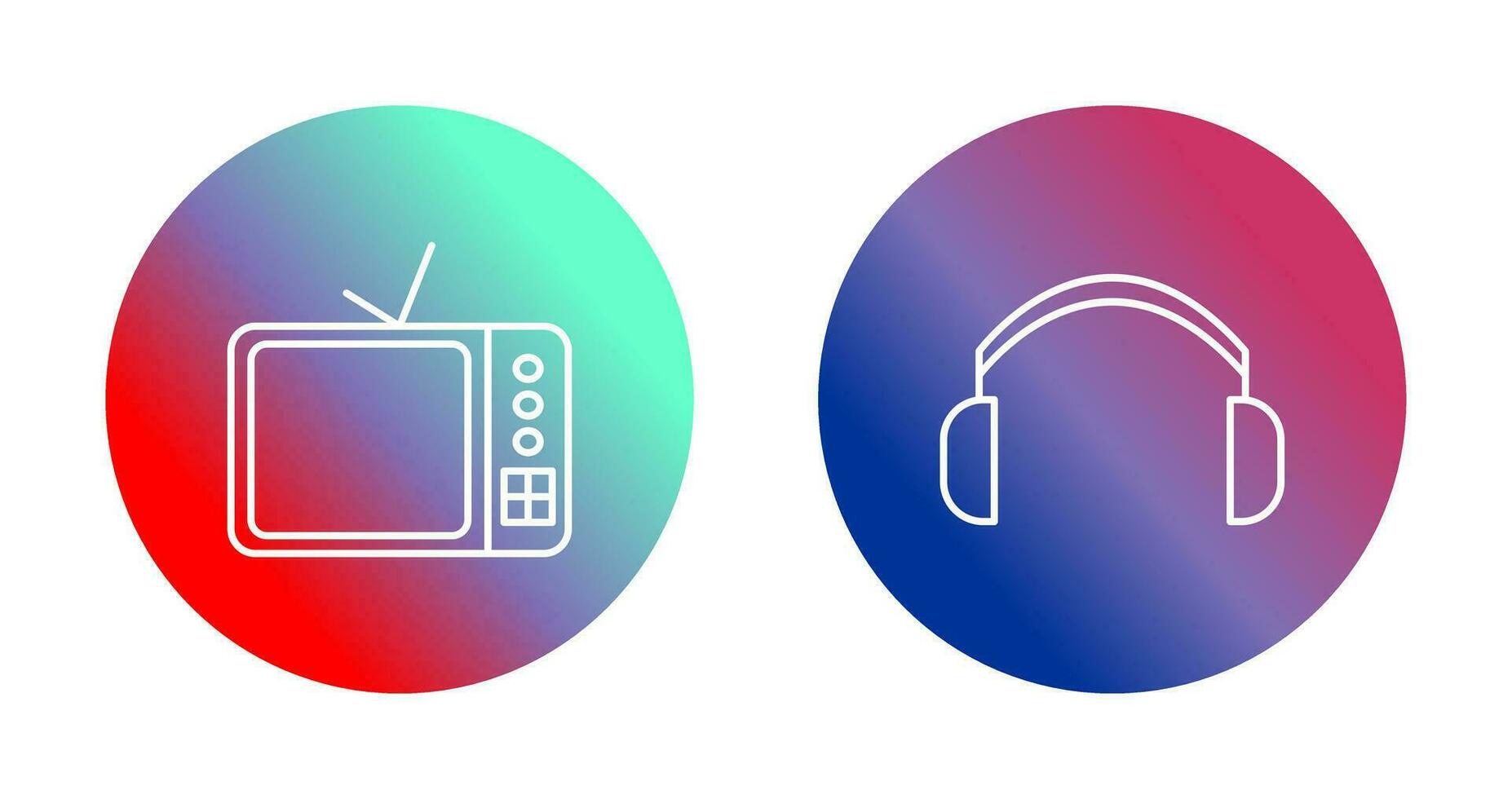 televisión conjunto y auriculares icono vector