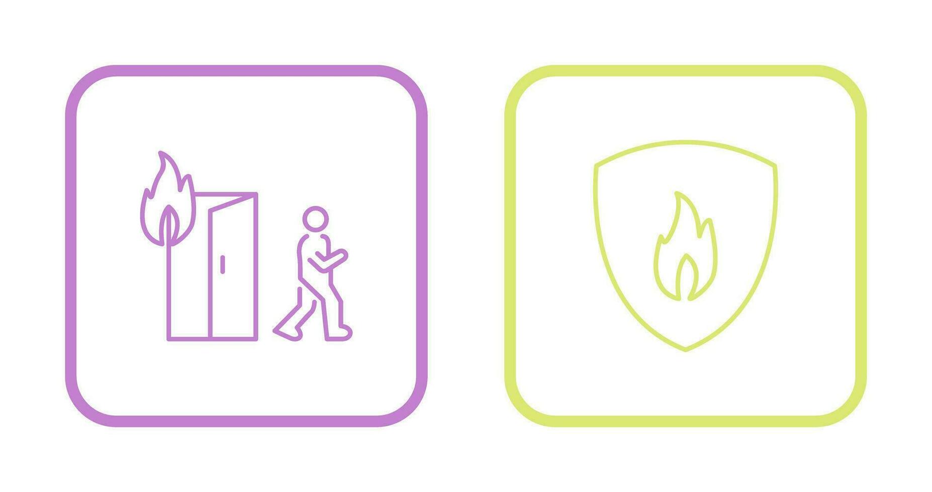 running from fire and fire shield  Icon vector
