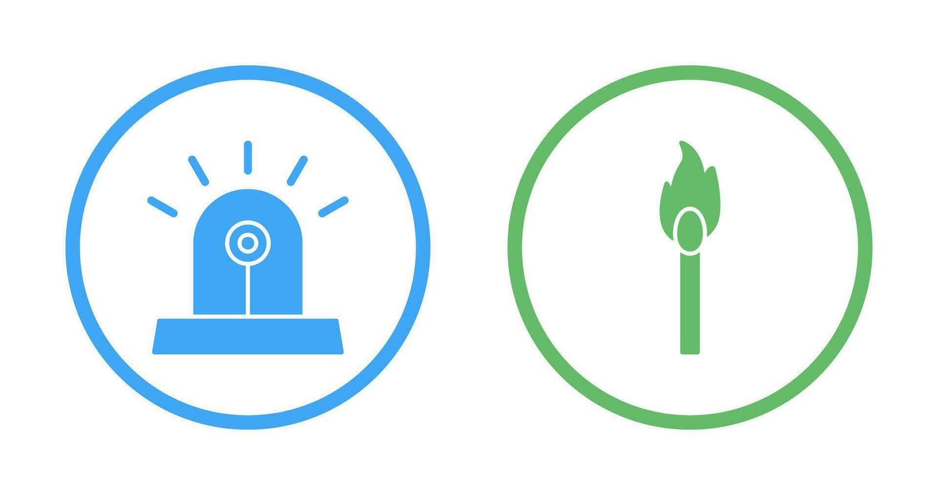siren and lit matchstick Icon vector