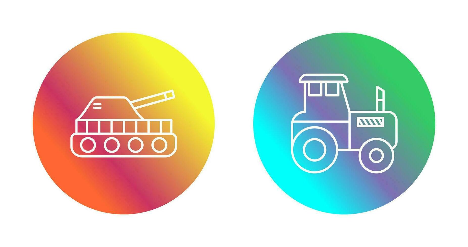 Tank and Tractor Icon vector