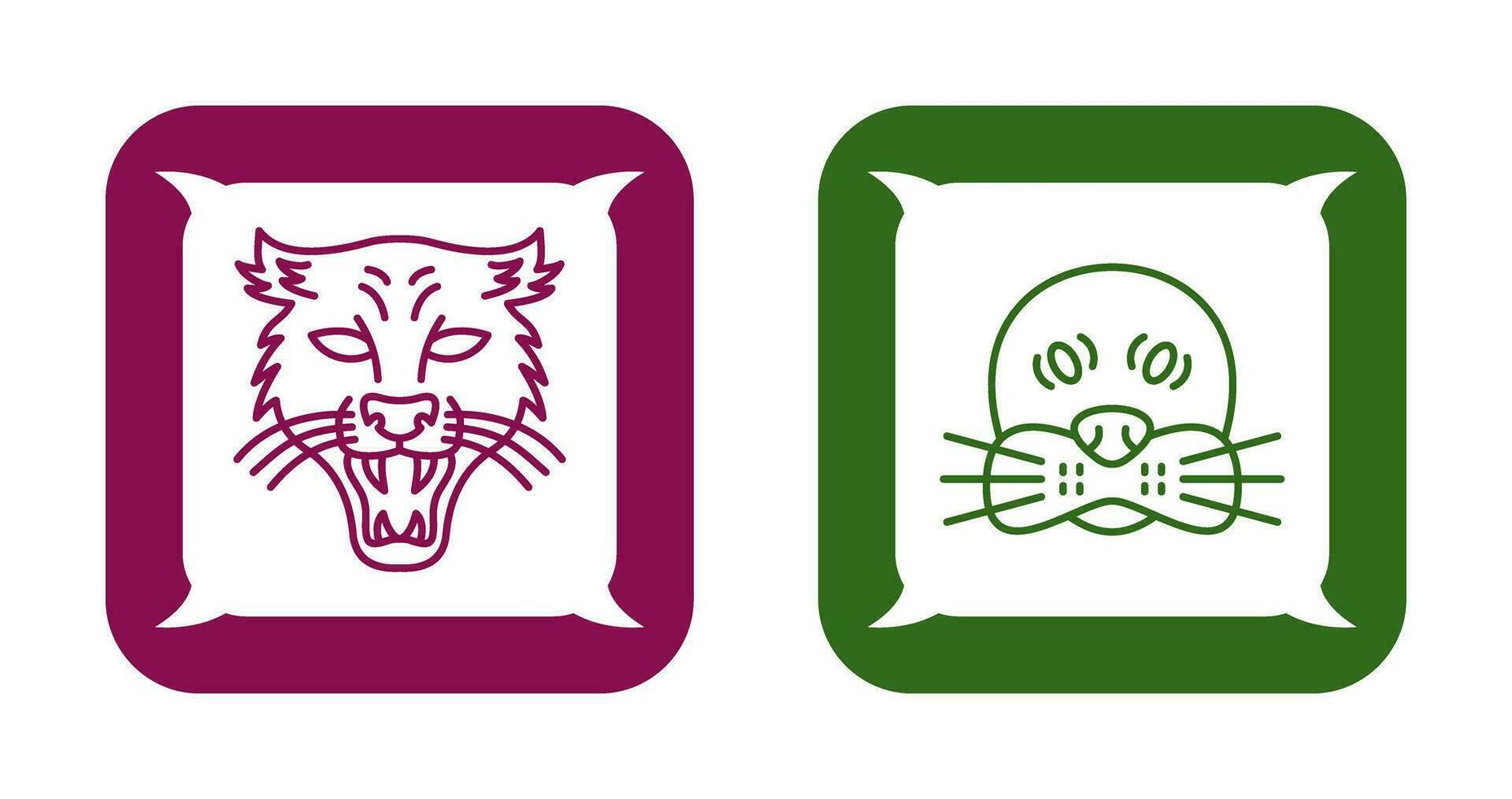 puma y sello icono vector