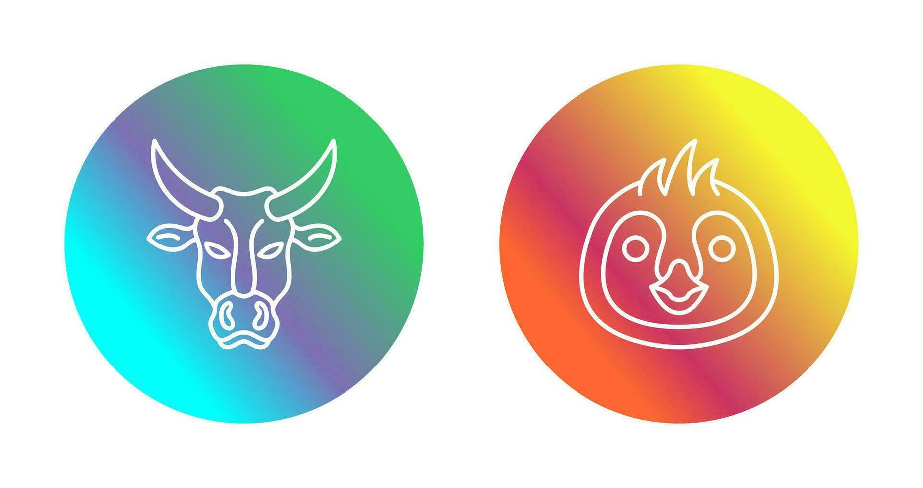 Cow and Penguin Icon vector