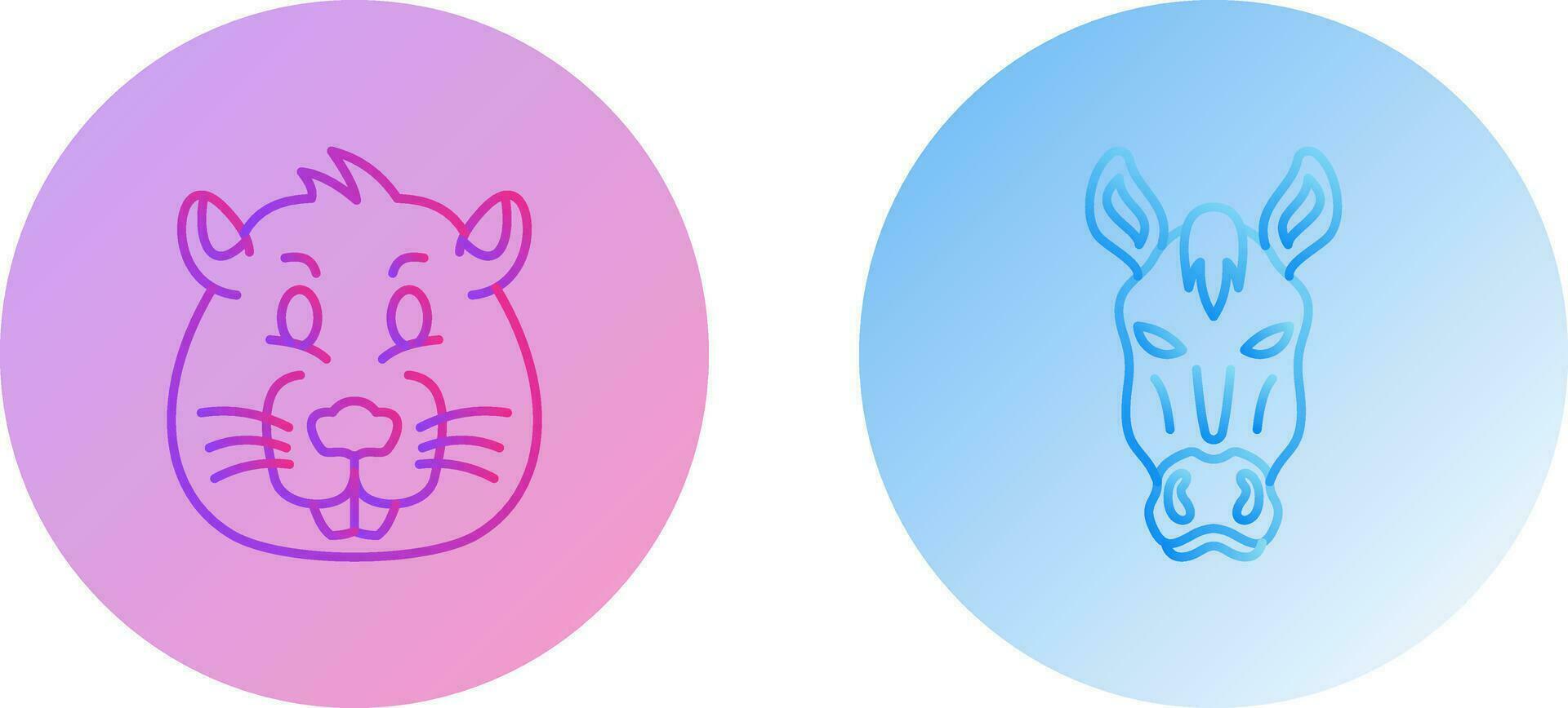 Beaver and Horse Icon vector