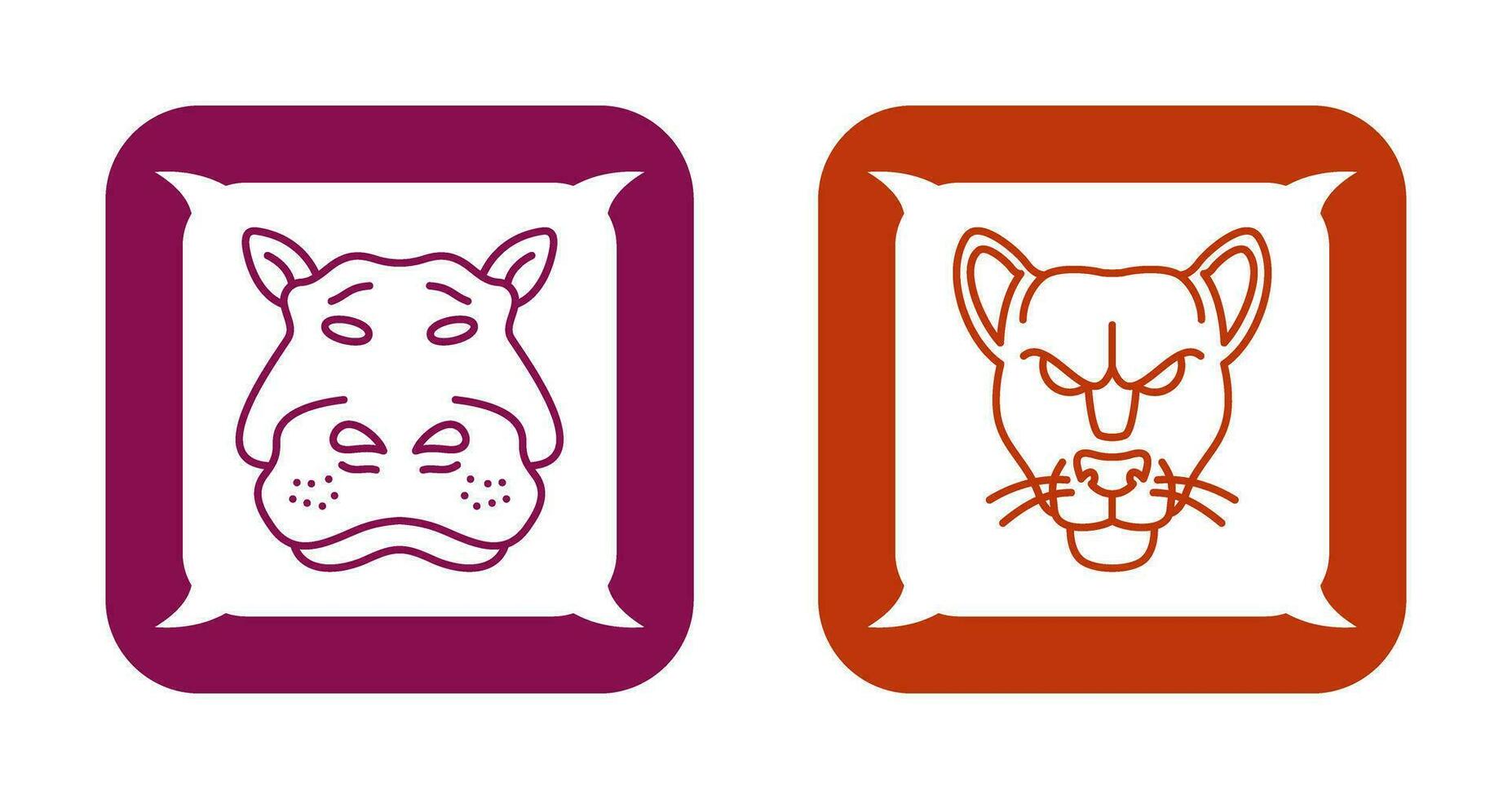 Panther an d Hippo Icon vector