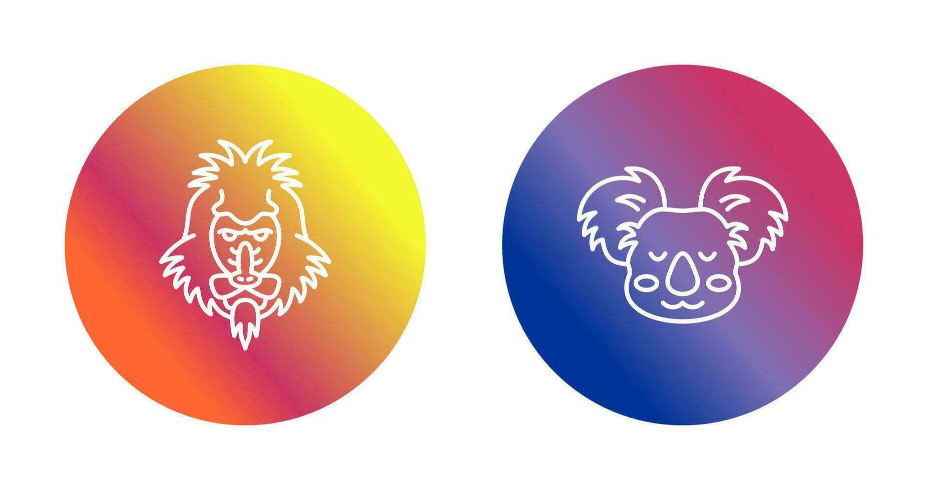 Mandrill and Koala Icon vector