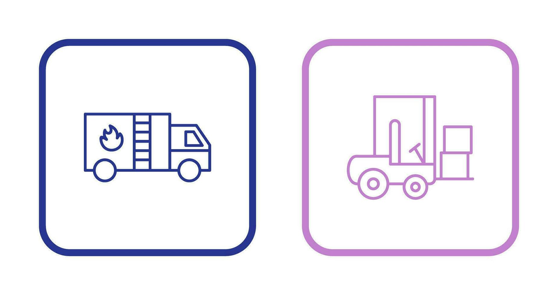 Fire Bridge and Forklifter Icon vector