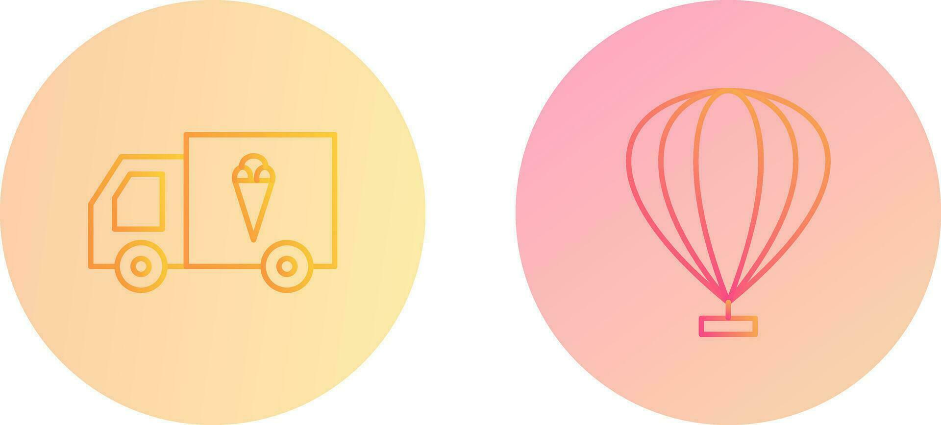 Icecream Van and air Craft Icon vector