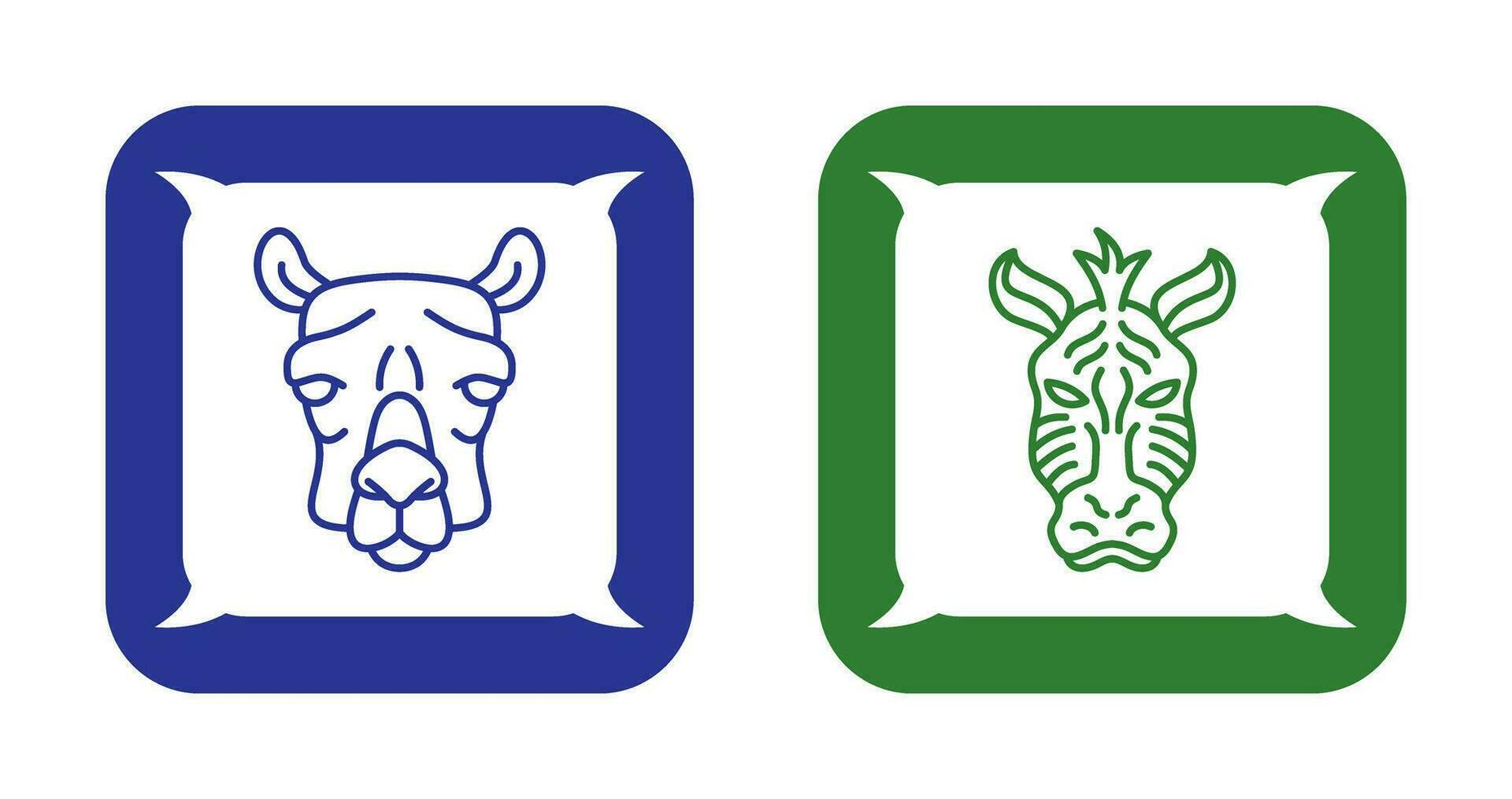 Camel and Zebra Icon vector