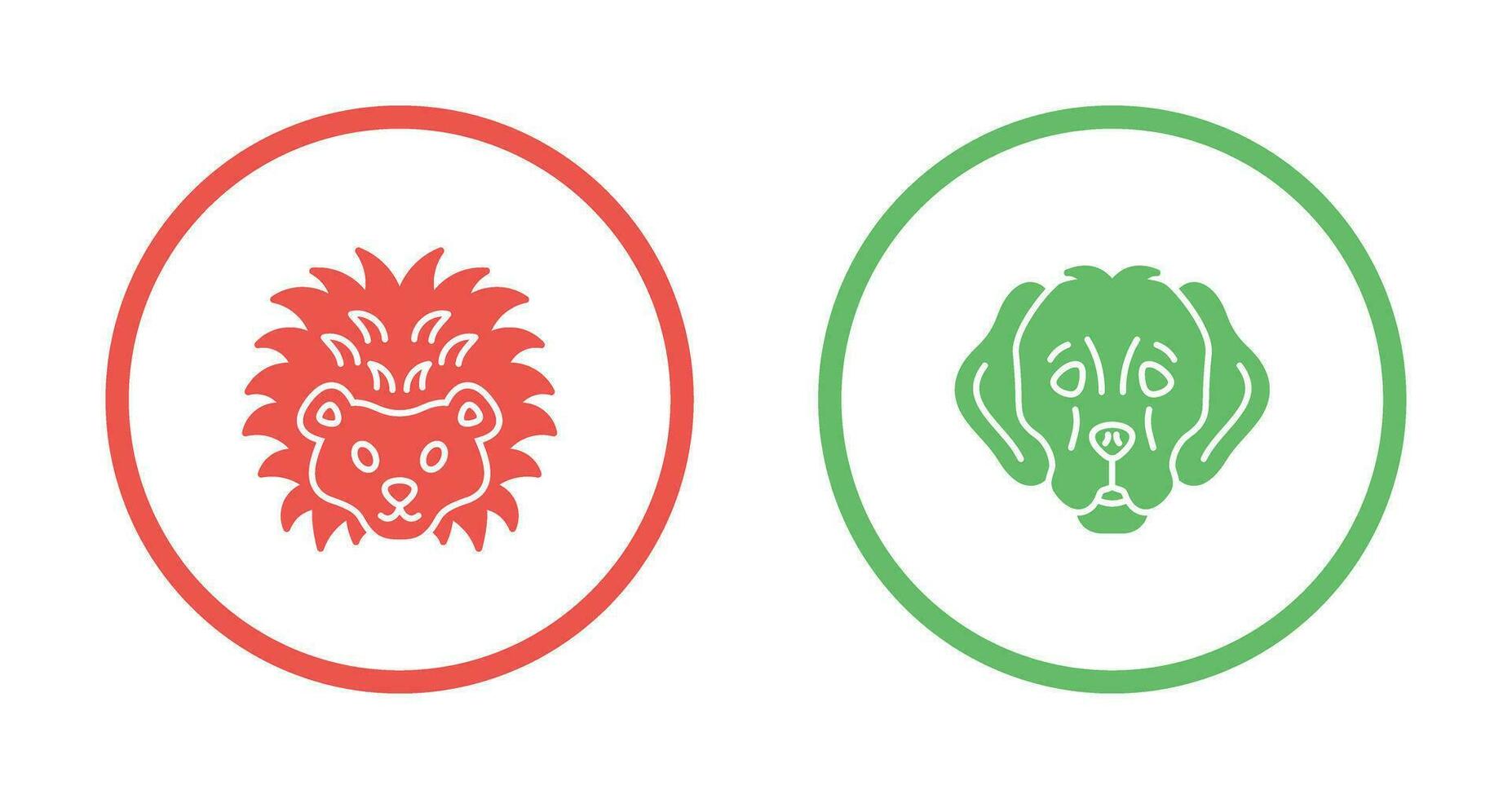 Hedgehog and Dog Icon vector