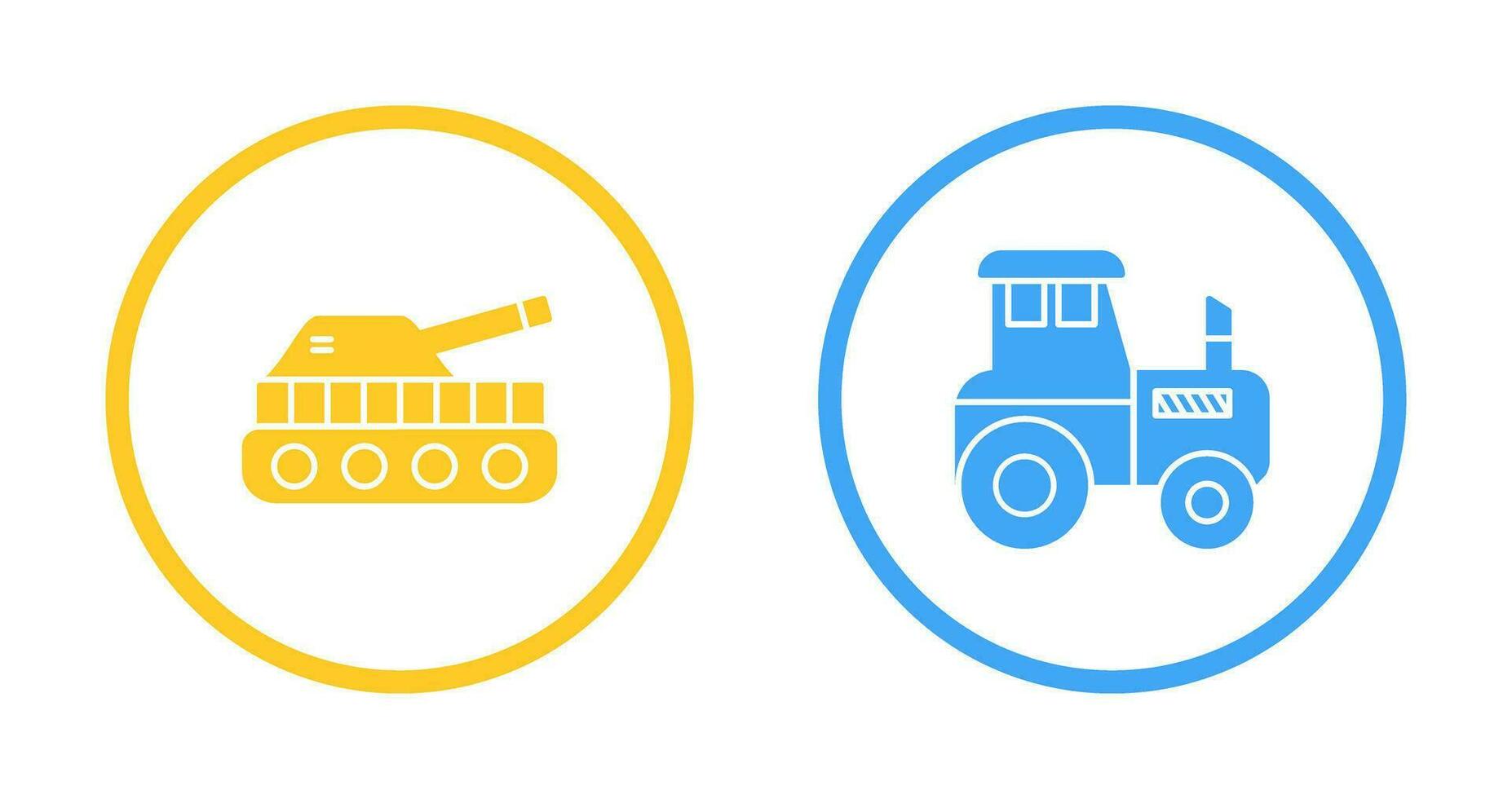 Tank and Tractor Icon vector