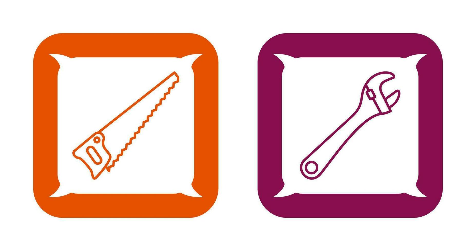 Saw and Wrench Icon vector