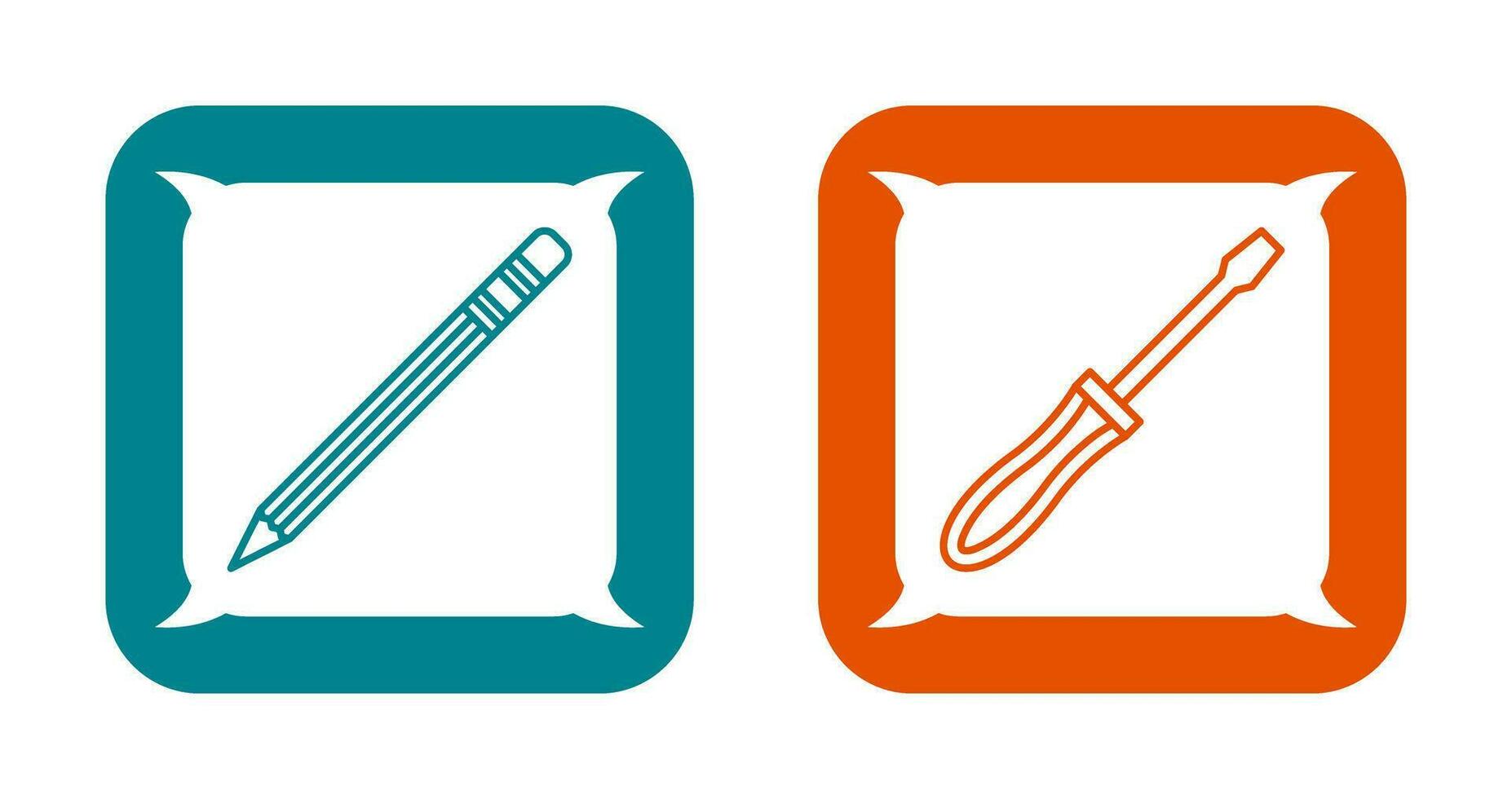 Pencil and Screwdriver Icon vector