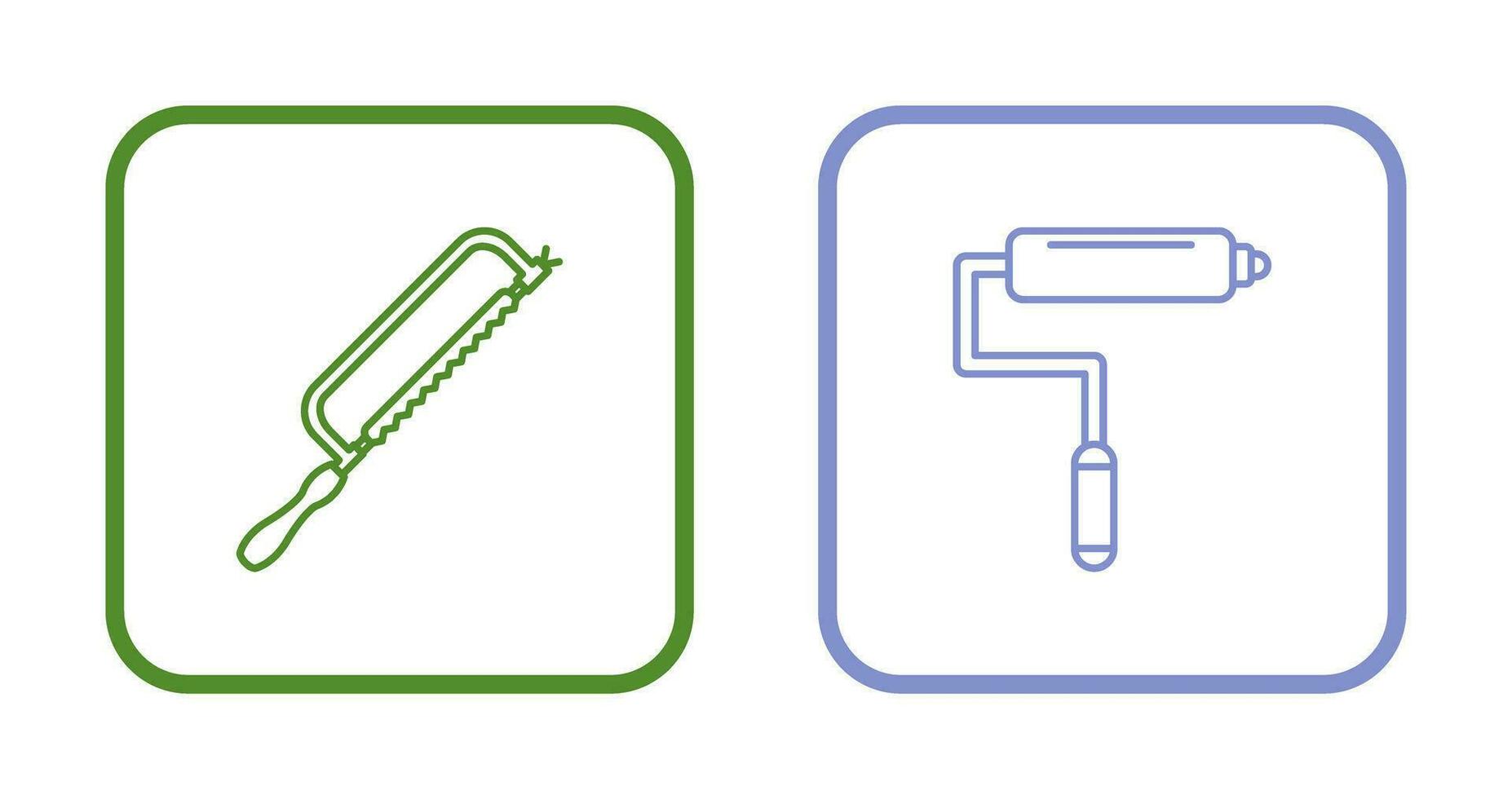 Hacksaw and Paint Roller Icon vector