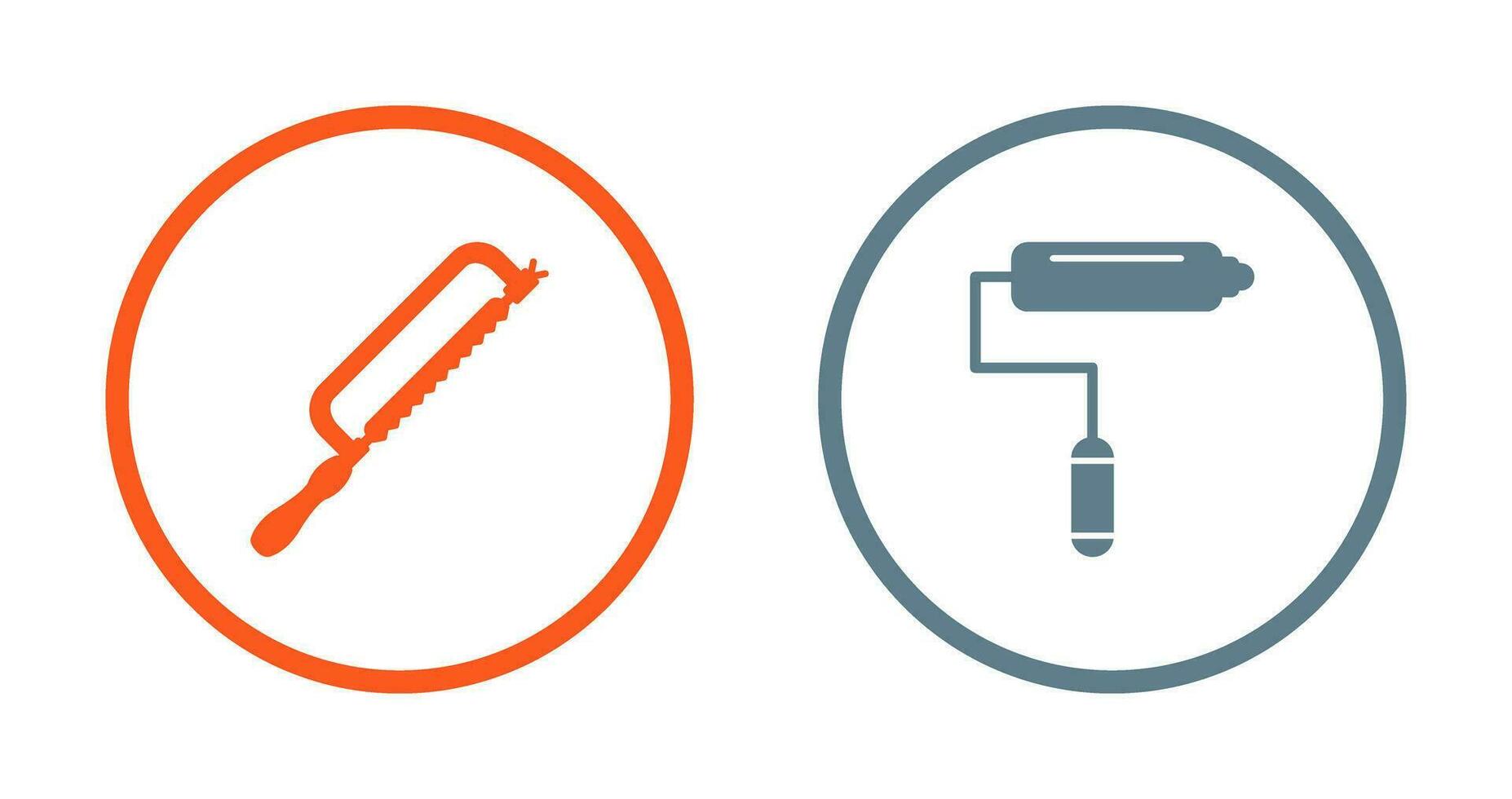 Hacksaw and Paint Roller Icon vector