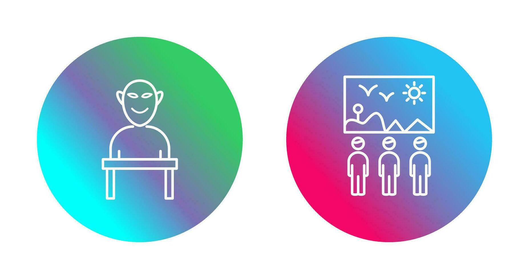 Human Sculpture and Viewing Icon vector