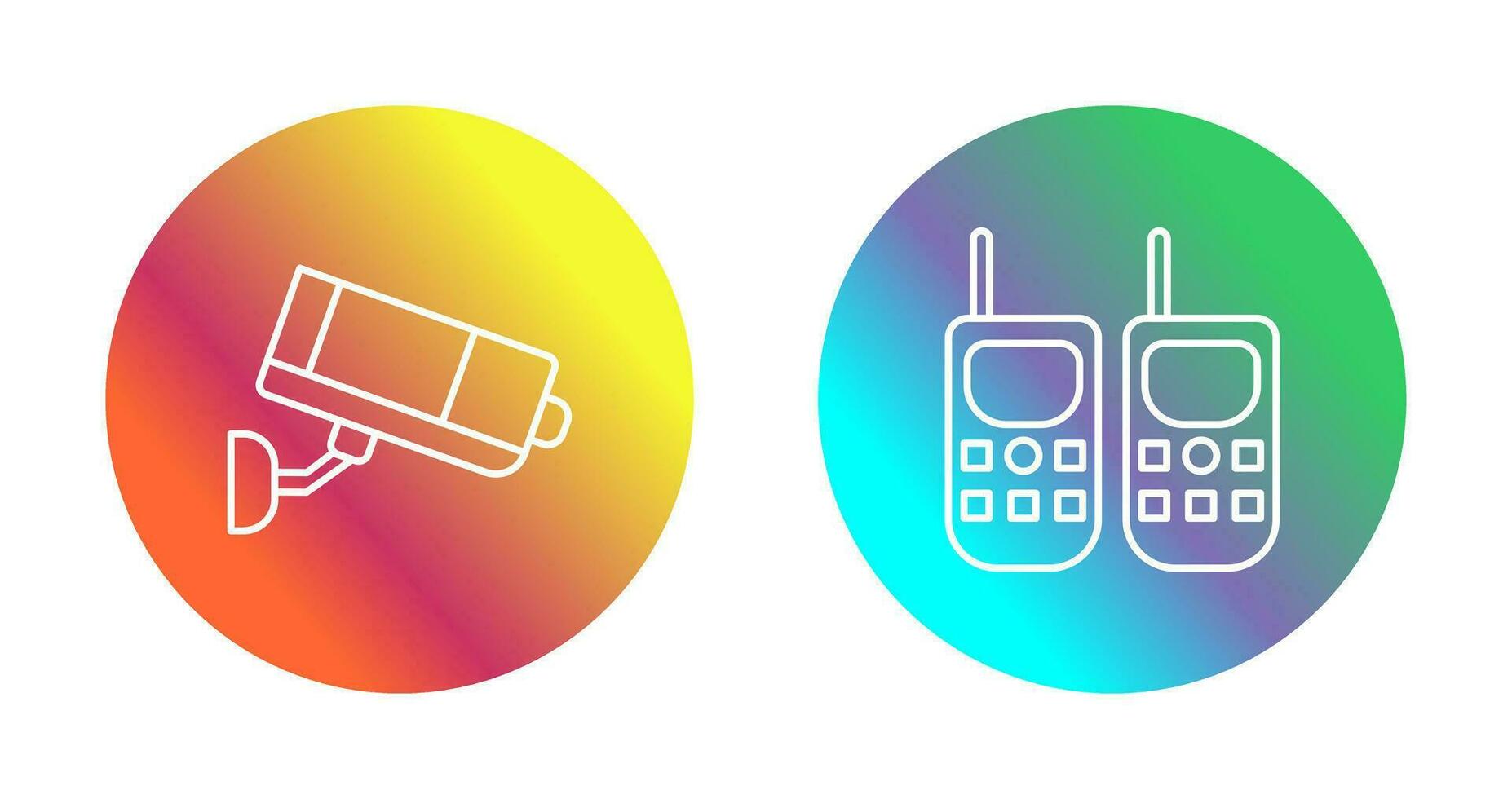 CCTV Camera and Walkie Talkie Icon vector