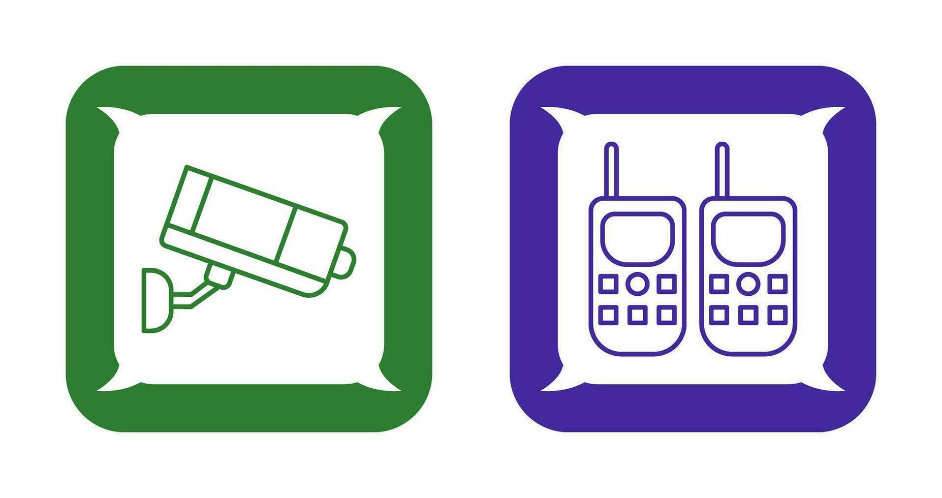 CCTV Camera and Walkie Talkie Icon vector