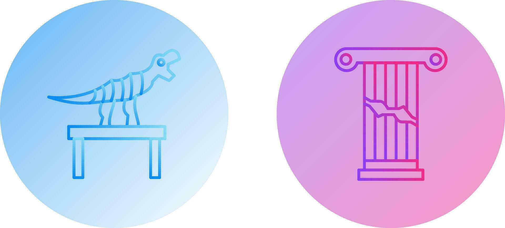 Bones Exhibit and Broken Icon vector