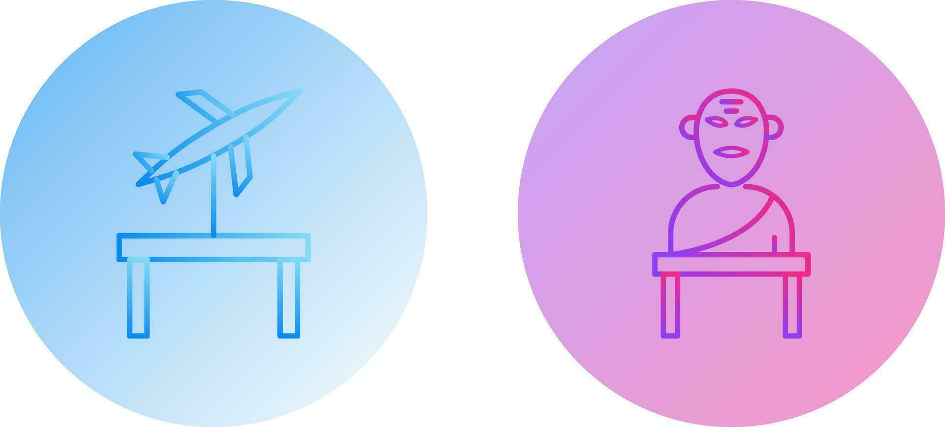 Jet Exhibit and Greek god Icon vector