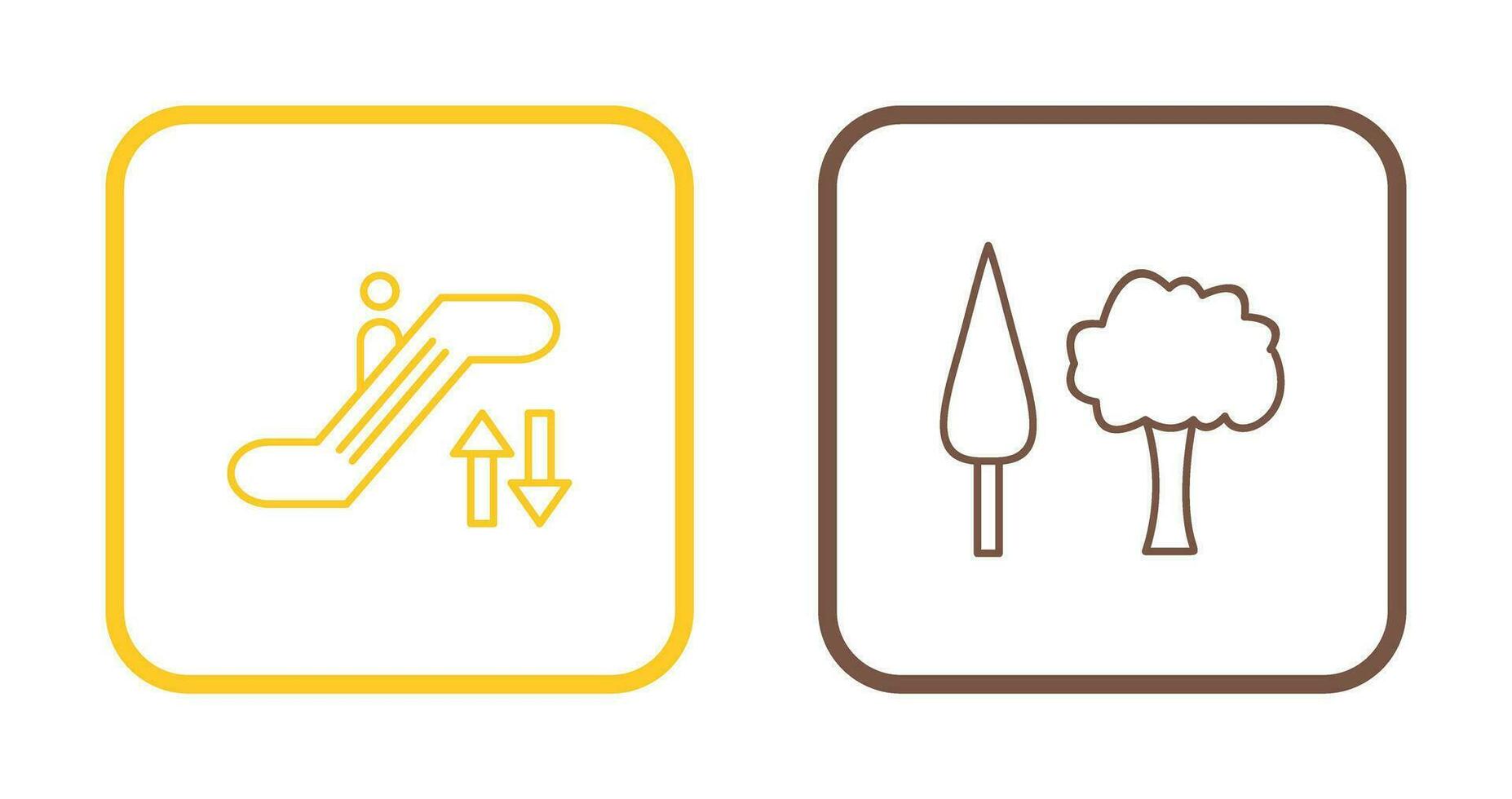Escalator and Trees Icon vector