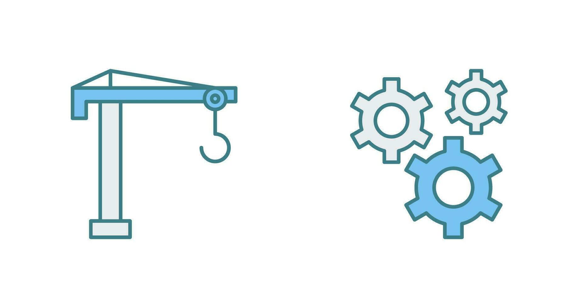 Crane and Gears Icon vector
