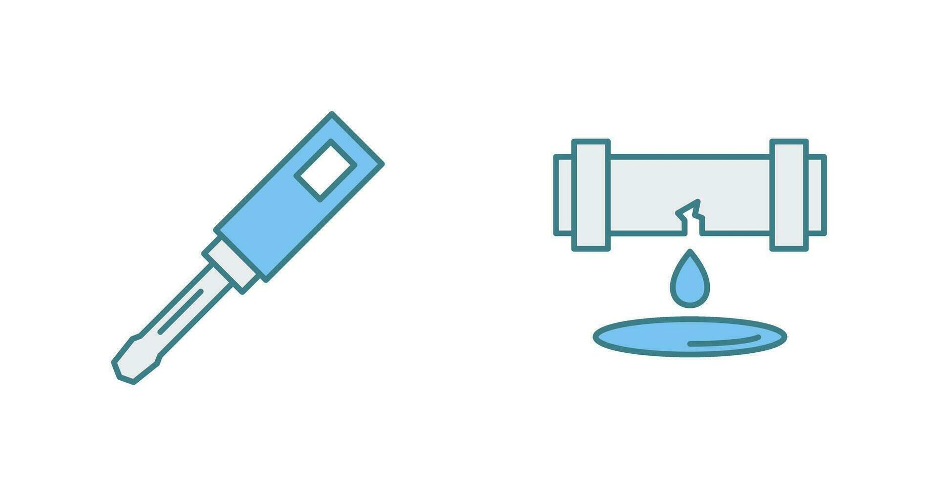 Screwdriver and Leak Icon vector